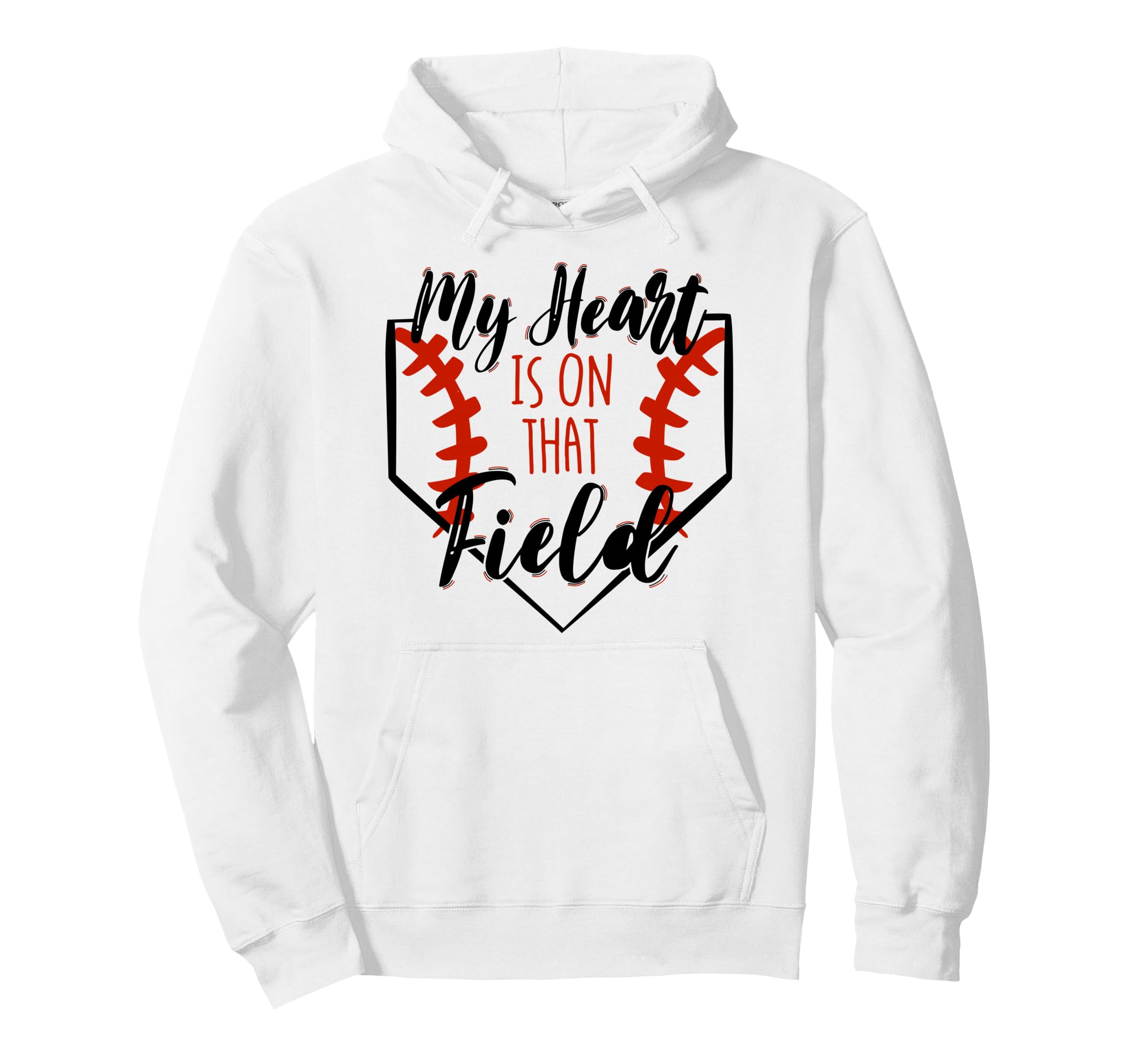 My Heart Is Field Baseball Mom Sport Hoodie - Novelty Apparel Men Women - T-Shirt, Sweatshirt, Hoodie