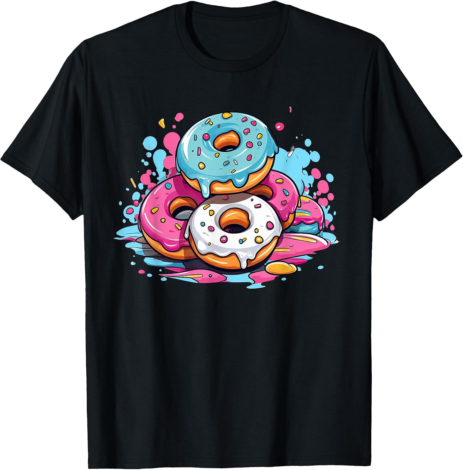 Cute Donut Art I Cartoon Pink - Adult & Kids T-Shirts, Sweatshirts & Hoodies apparel design preview 1