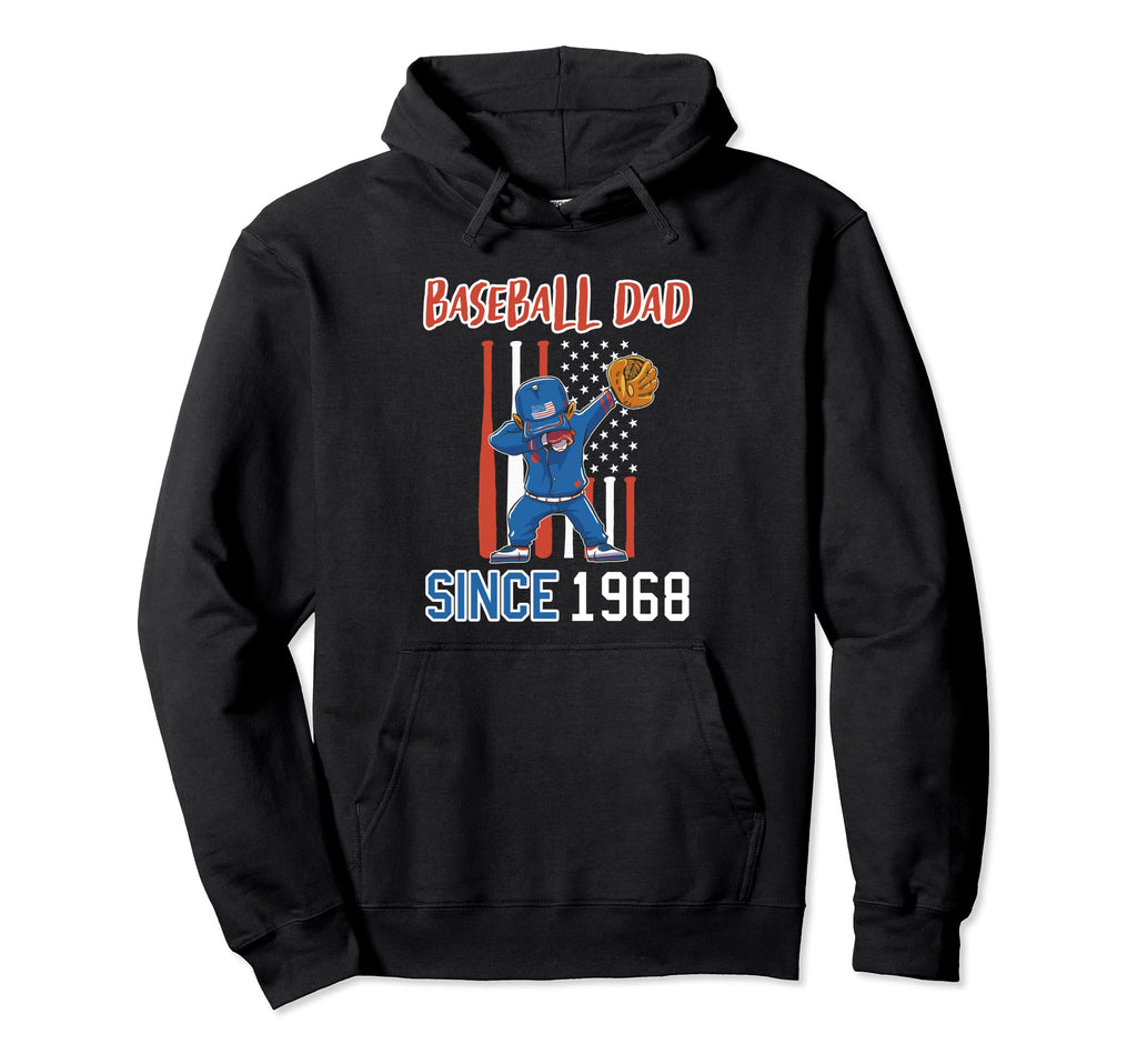 Baseball Dad Since 1968 Hoodie - Novelty Apparel for Adults - T-Shirt, Sweatshirt, Hoodie