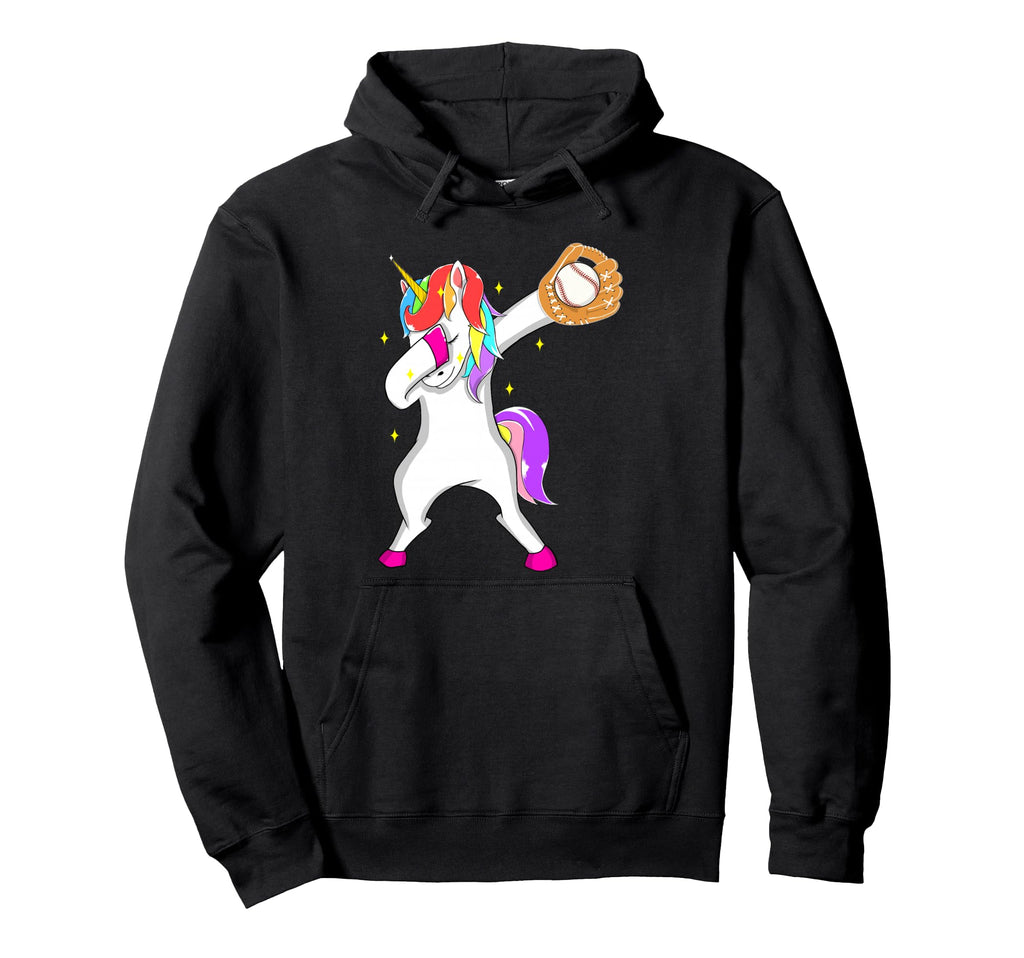 Softball Player Team Dabbing Unicorn Hoodie - Minimalist Print Unisex - T-Shirt, Sweatshirt, Hoodie