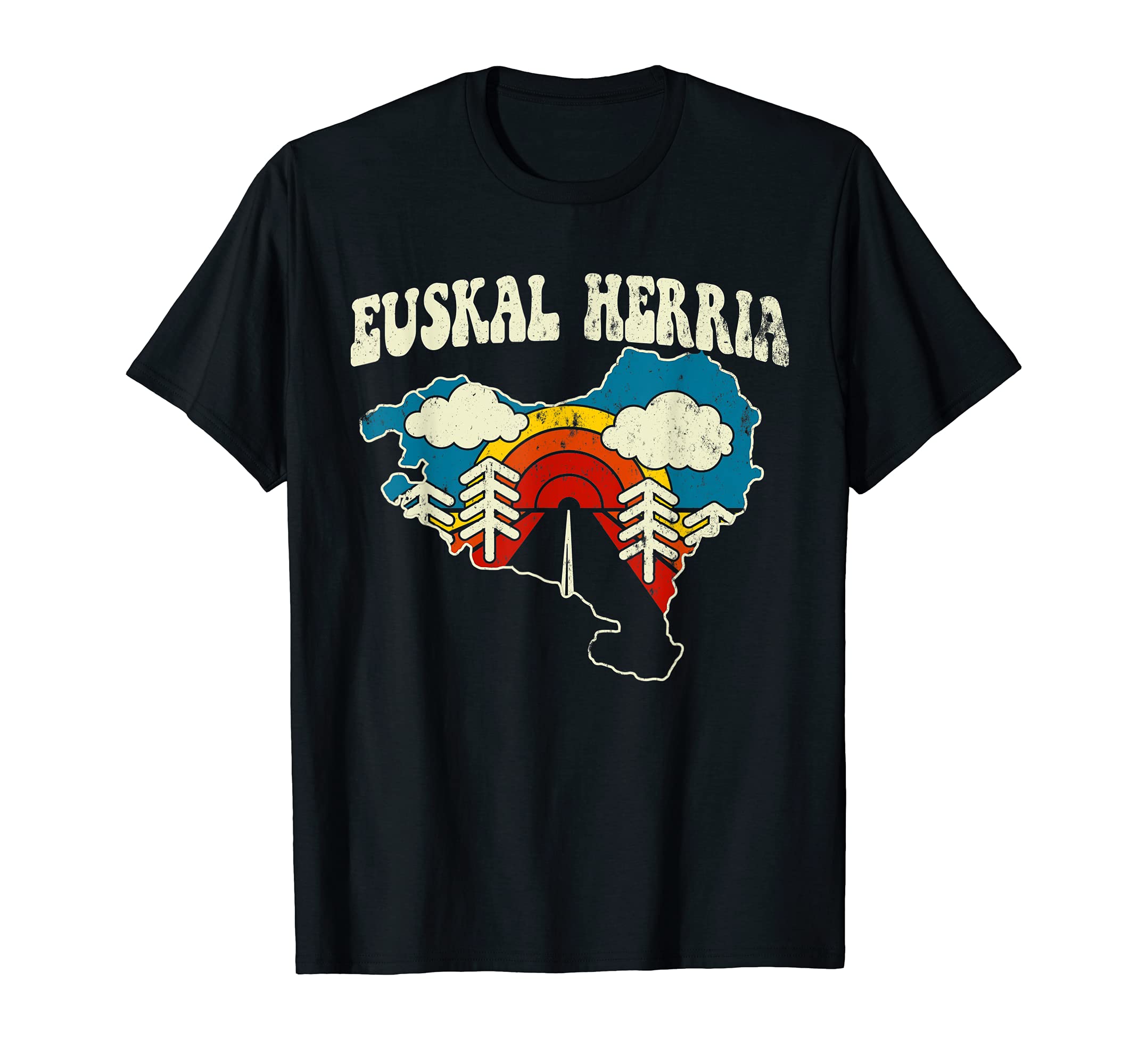 Basque Country Spain France Rainbow 70S T-Shirt - Trendy Graphic Men Women - T-Shirt, Sweatshirt, Hoodie
