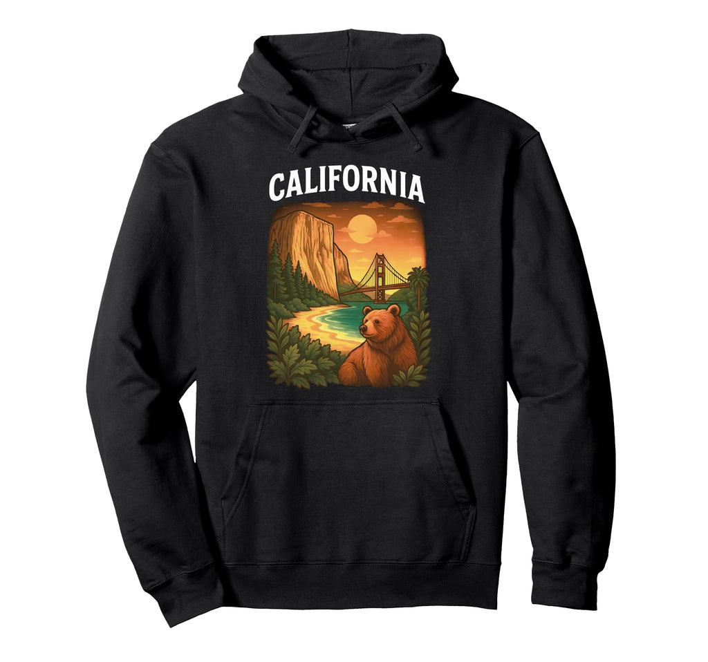 California Bear Golden Gate Yosemite Hoodie - Minimalist Print for Adults - T-Shirt, Sweatshirt, Hoodie