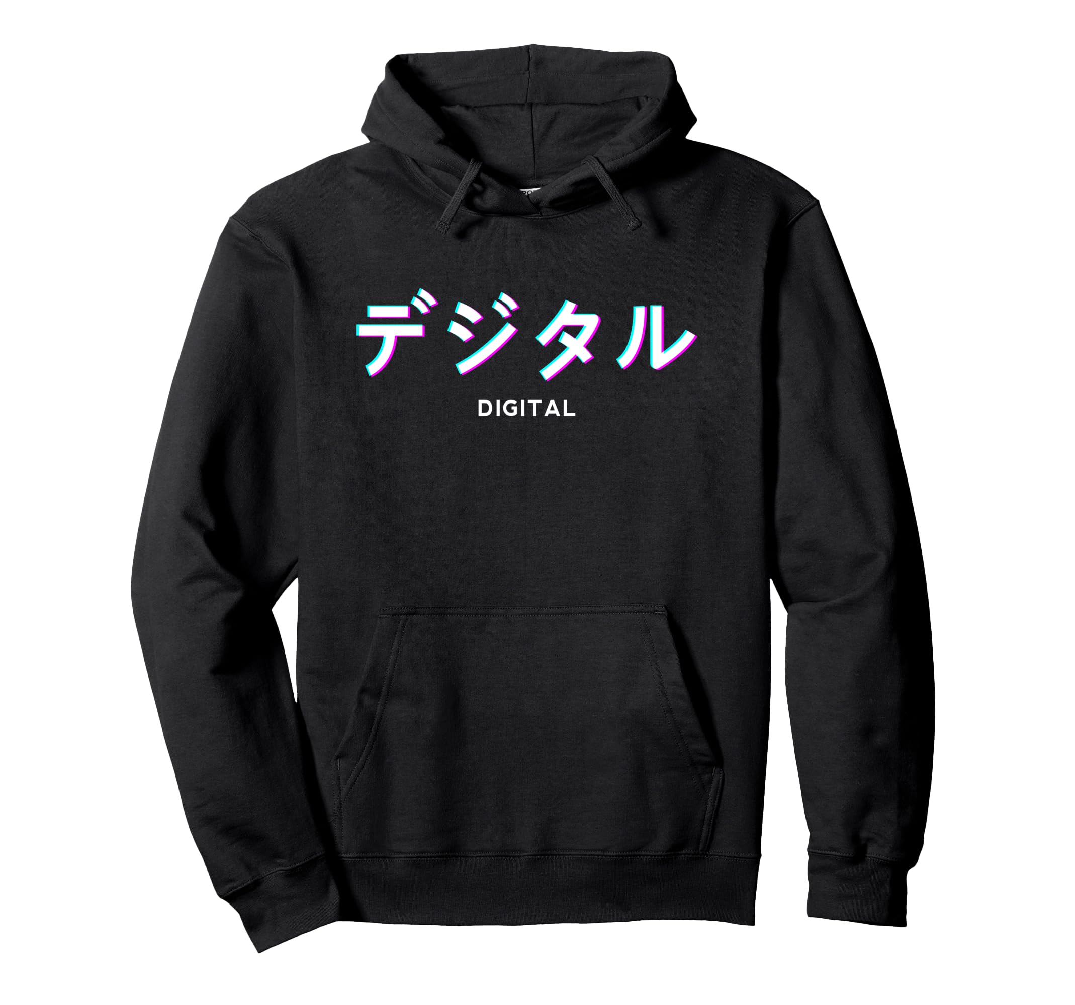 Digital Japanese Text Aesthetic Hoodie - Novelty Apparel for Adults - T-Shirt, Sweatshirt, Hoodie
