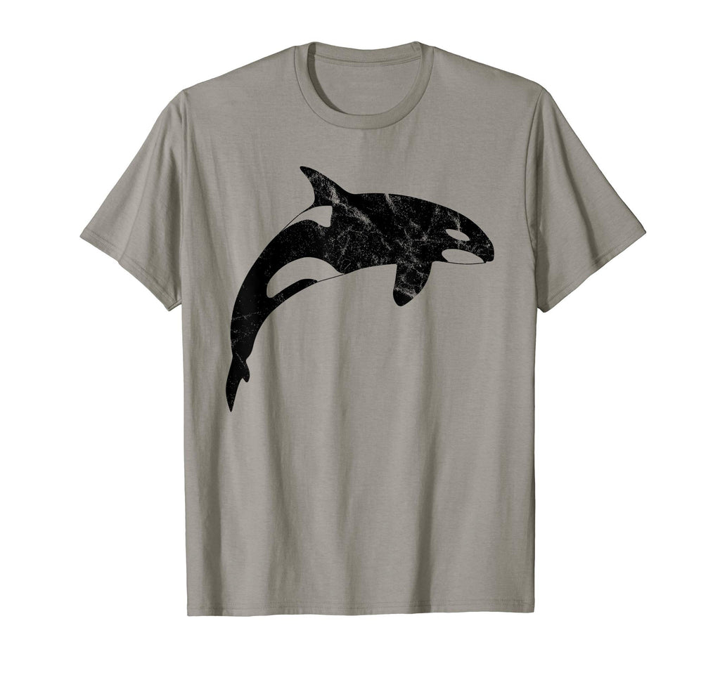 Orca Whale Distressed T-Shirt - Minimalist Print Men Women - T-Shirt, Sweatshirt, Hoodie