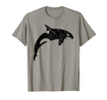 Orca Whale Distressed T-Shirt - Minimalist Print Men Women - T-Shirt, Sweatshirt, Hoodie