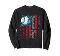 Baseball Papa American Flag Sweatshirt - Minimalist Print for Adults - T-Shirt, Sweatshirt, Hoodie