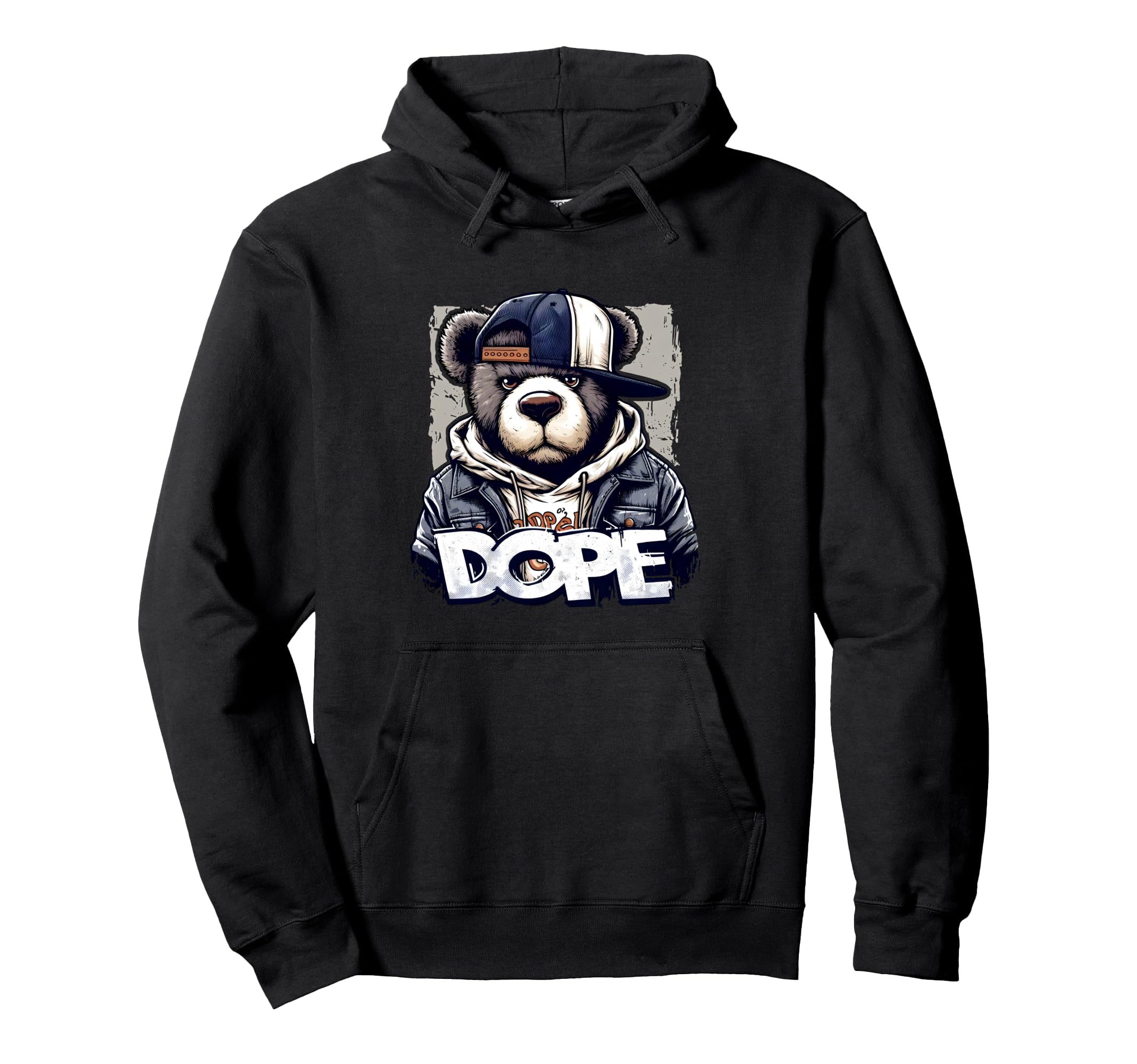 Dope Hip Hop Teddy Bear 90 Hip Hop Hoodie - Fun Novelty Design Men Women - T-Shirt, Sweatshirt, Hoodie