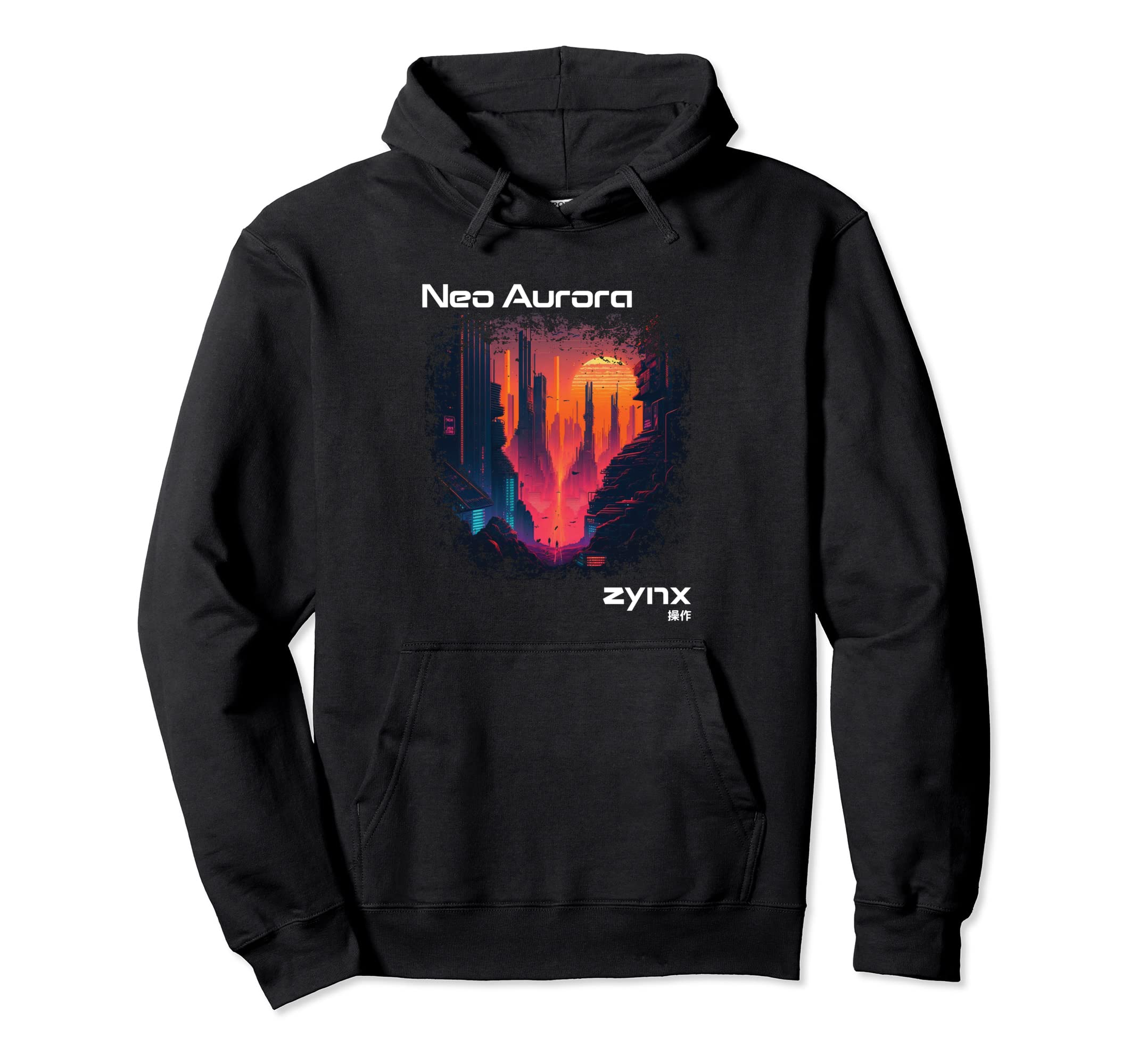 Vaporwave City Retrowave Futuristic Hoodie - Aesthetic Graphic Men Women - T-Shirt, Sweatshirt, Hoodie
