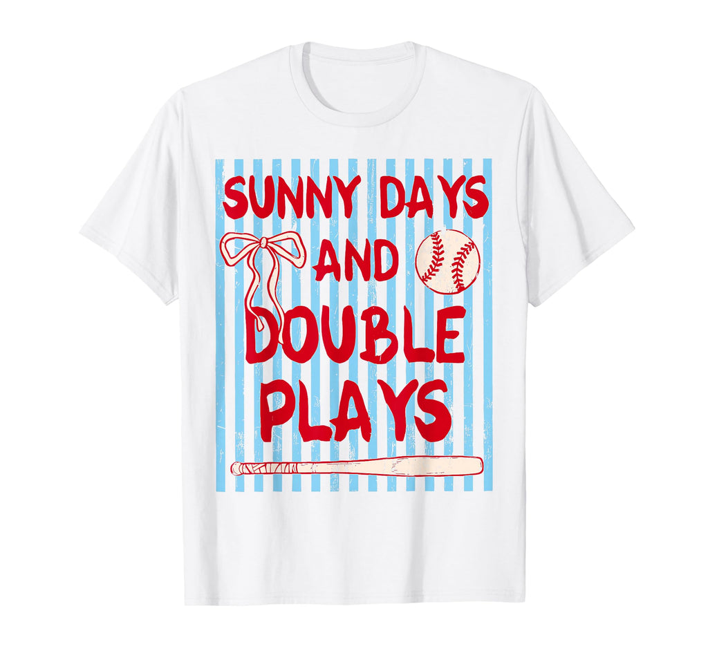 Coquette Bow Baseball Softball Sunny T-Shirt - Trendy Graphic Men Women - T-Shirt, Sweatshirt, Hoodie