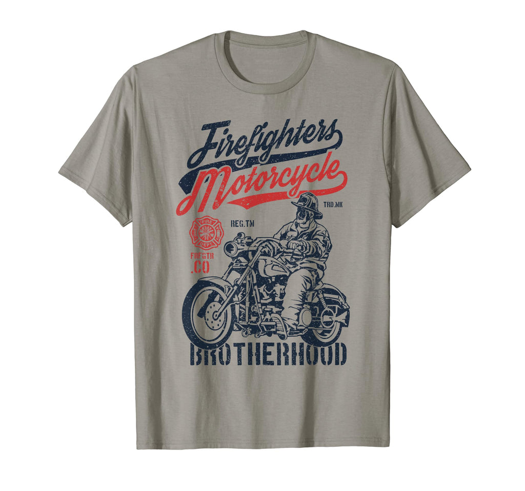 Distressed Firefighter Fireman Motocycle T-Shirt - Graphic Print Men Women - T-Shirt, Sweatshirt, Hoodie