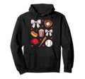 Baseball Coquette Bow Mom Mama Hoodie - Unique Graphic Unisex - T-Shirt, Sweatshirt, Hoodie