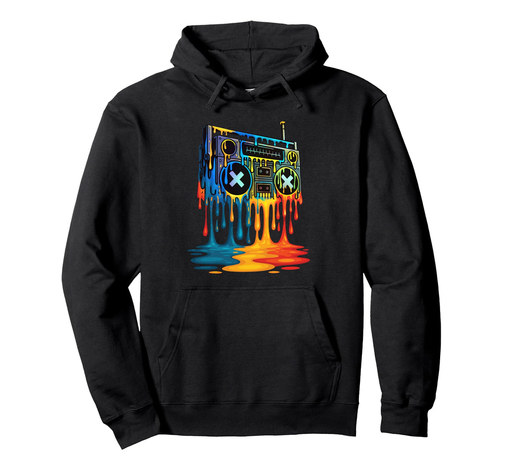 Dripping Paint Boombox 80S 90S Old Hoodie - Streetwear Style Men Women - T-Shirt, Sweatshirt, Hoodie