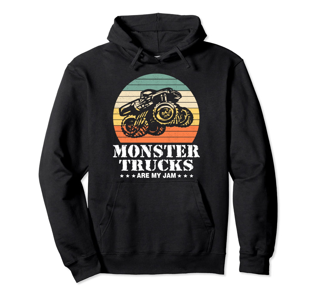 Monster Truck Are My Jam Sunset Engines Hoodie - Novelty Apparel Unisex - T-Shirt, Sweatshirt, Hoodie