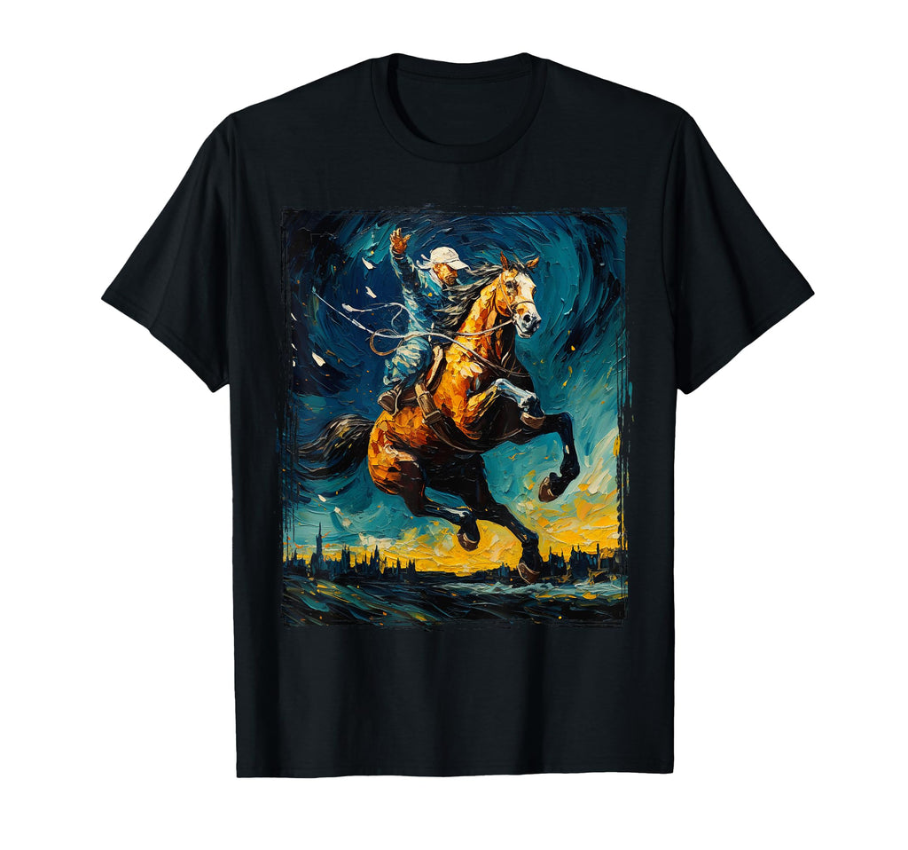 Cowboy Rodeo Cow Horse Yeehaw T-Shirt - Fun Novelty Design Men Women - T-Shirt, Sweatshirt, Hoodie