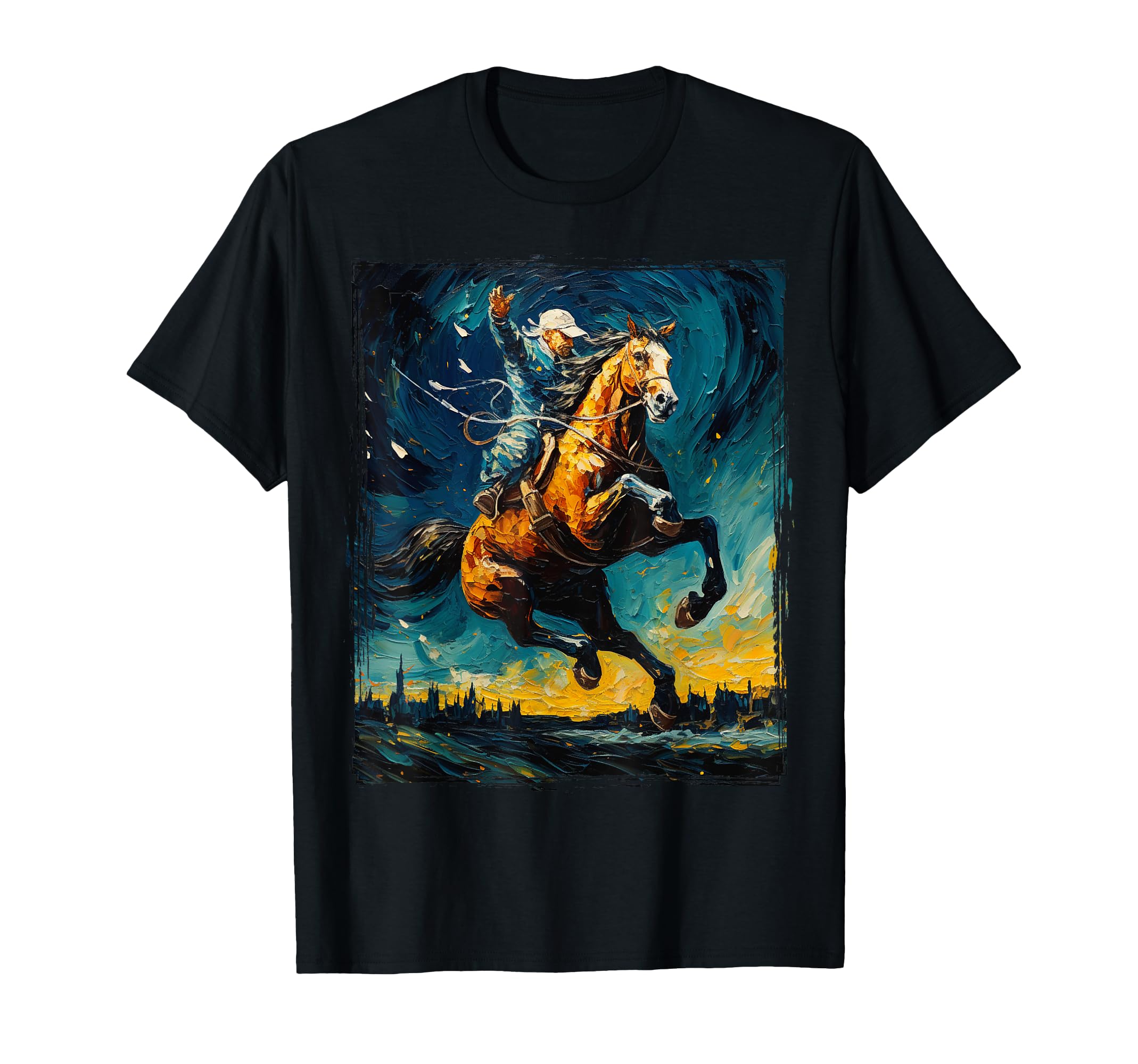 Cowboy Rodeo Cow Horse Yeehaw T-Shirt - Fun Novelty Design Men Women - T-Shirt, Sweatshirt, Hoodie
