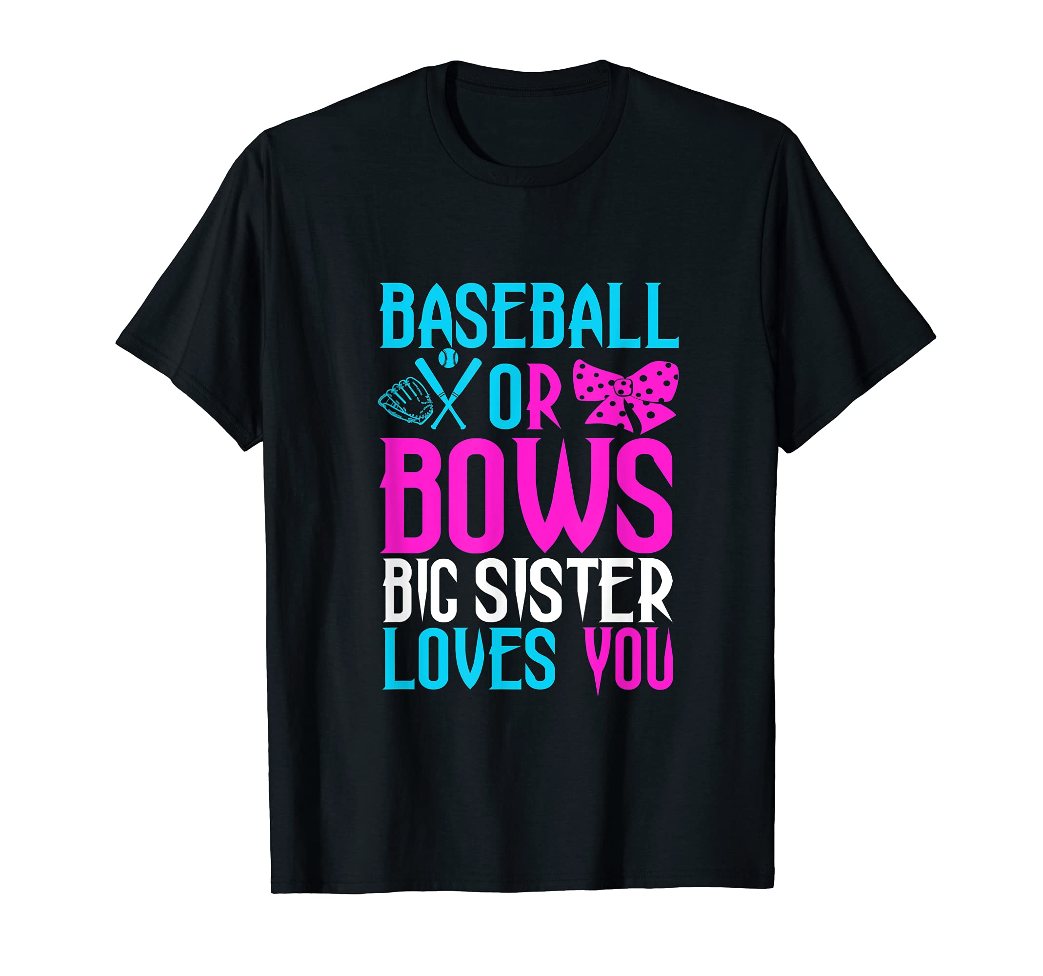 Baseball Or Bows Gender Reveal Party T-Shirt - Graphic Print Unisex - T-Shirt, Sweatshirt, Hoodie