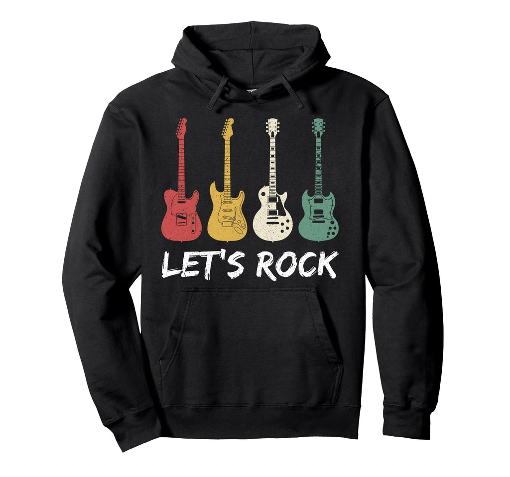 Lets Rock Guitar Player Rock Music Rock Hoodie - Unique Graphic Men Women - T-Shirt, Sweatshirt, Hoodie
