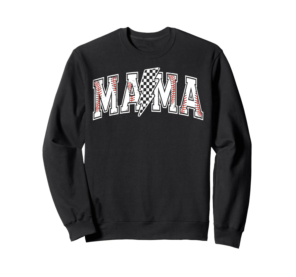 Checkered Baseball Mama Sports Mom Sweatshirt - Novelty Apparel Men Women - T-Shirt, Sweatshirt, Hoodie