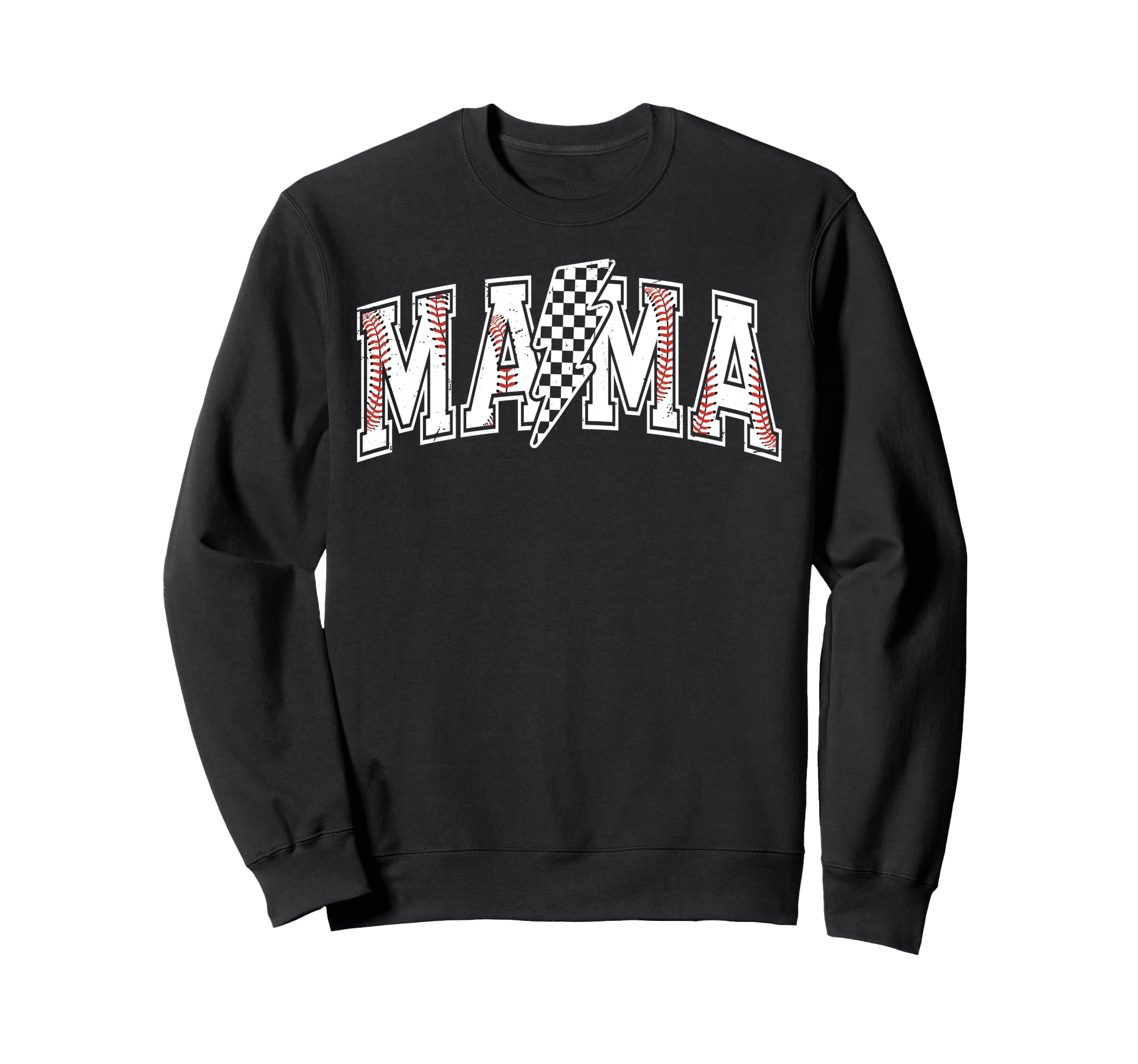 Checkered Baseball Mama Sports Mom Sweatshirt - Novelty Apparel Men Women - T-Shirt, Sweatshirt, Hoodie