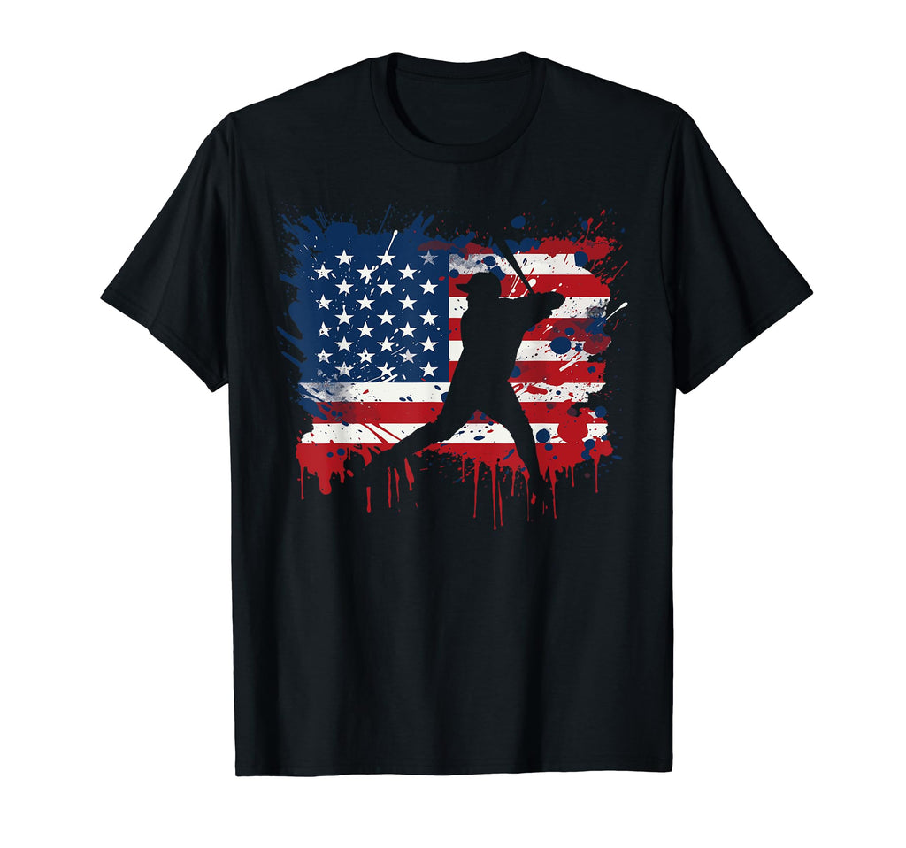 Baseball America Usa Flag T-Shirt - Casual Everyday Wear for Adults - T-Shirt, Sweatshirt, Hoodie
