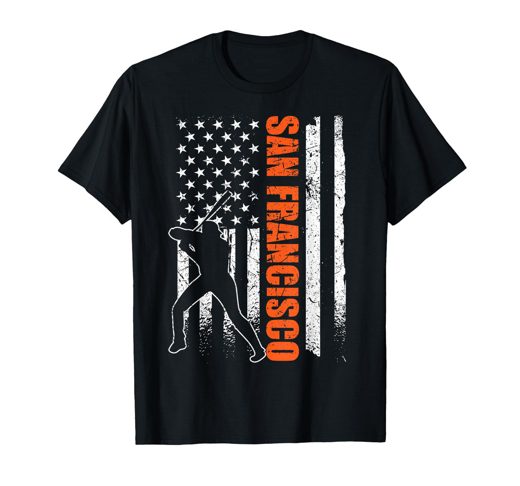San Francisco Baseball Flag Usa T-Shirt - Fun Novelty Design for Adults - T-Shirt, Sweatshirt, Hoodie