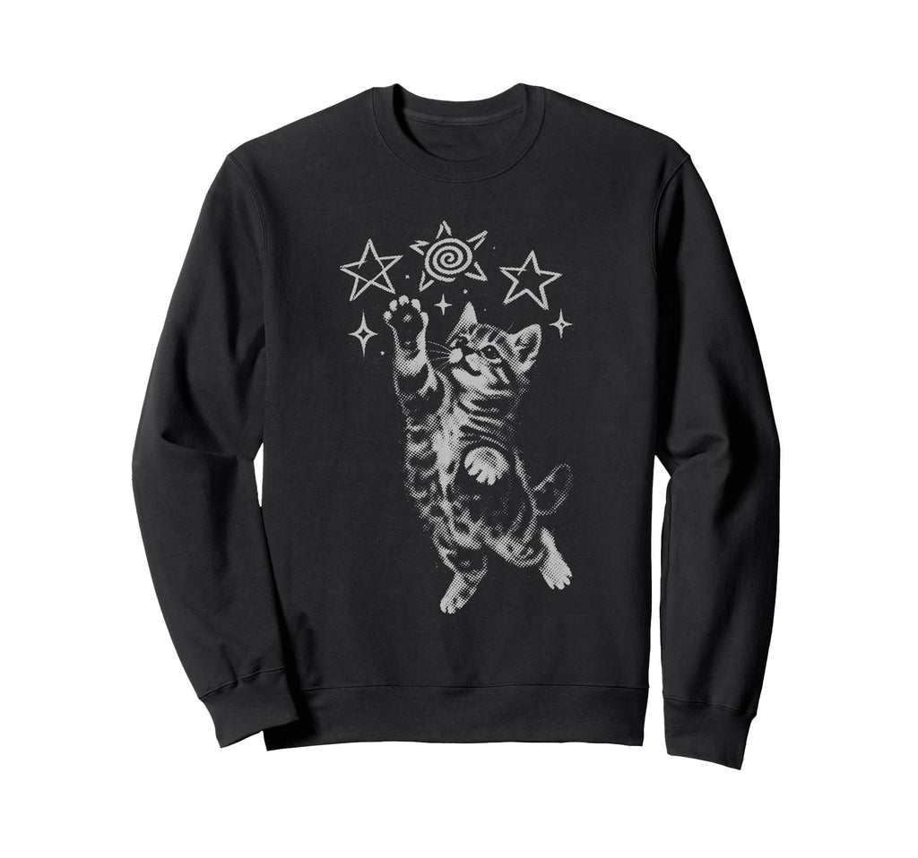 Y2K Cat Jumping Stars Silly 90S Sweatshirt - Streetwear Style Men Women - T-Shirt, Sweatshirt, Hoodie
