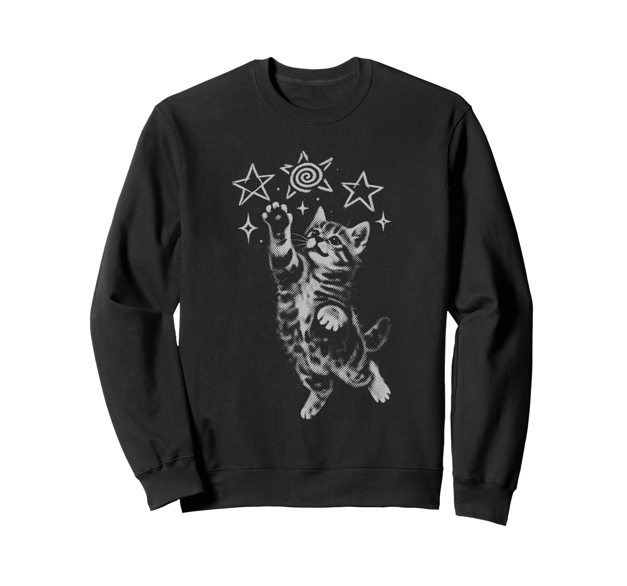 Y2K Cat Jumping Stars Silly 90S Sweatshirt - Streetwear Style Men Women - T-Shirt, Sweatshirt, Hoodie