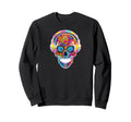 Psychedelic Sugar Skull Sixty Sweatshirt - Trendy Graphic for Adults - T-Shirt, Sweatshirt, Hoodie