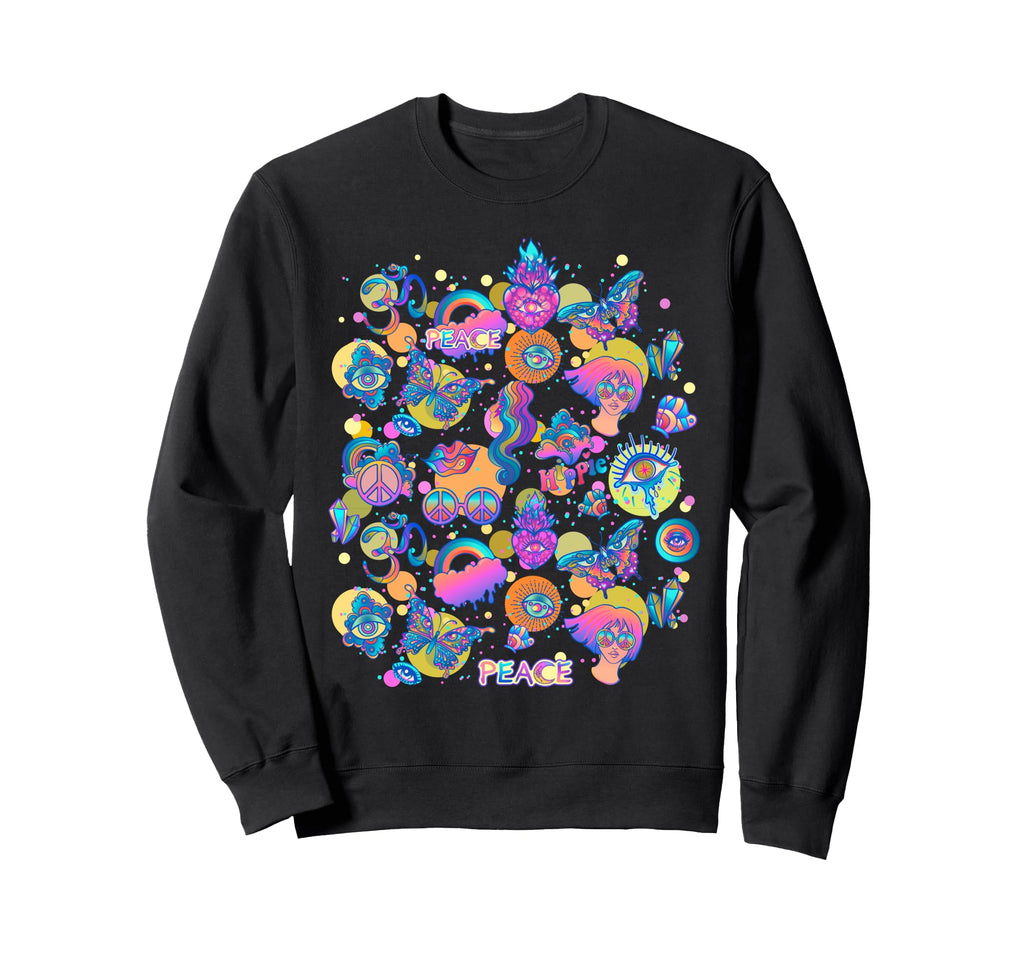 Rainbow Butterfly Y2K Collage Trendy Sweatshirt - Trendy Graphic Men Women - T-Shirt, Sweatshirt, Hoodie
