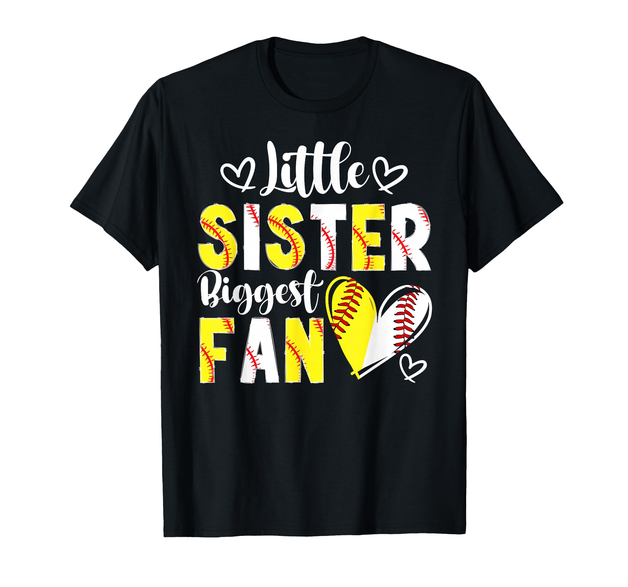 Little Sister Biggest Fan Baseball T-Shirt - Fun Novelty Design for Adults - T-Shirt, Sweatshirt, Hoodie