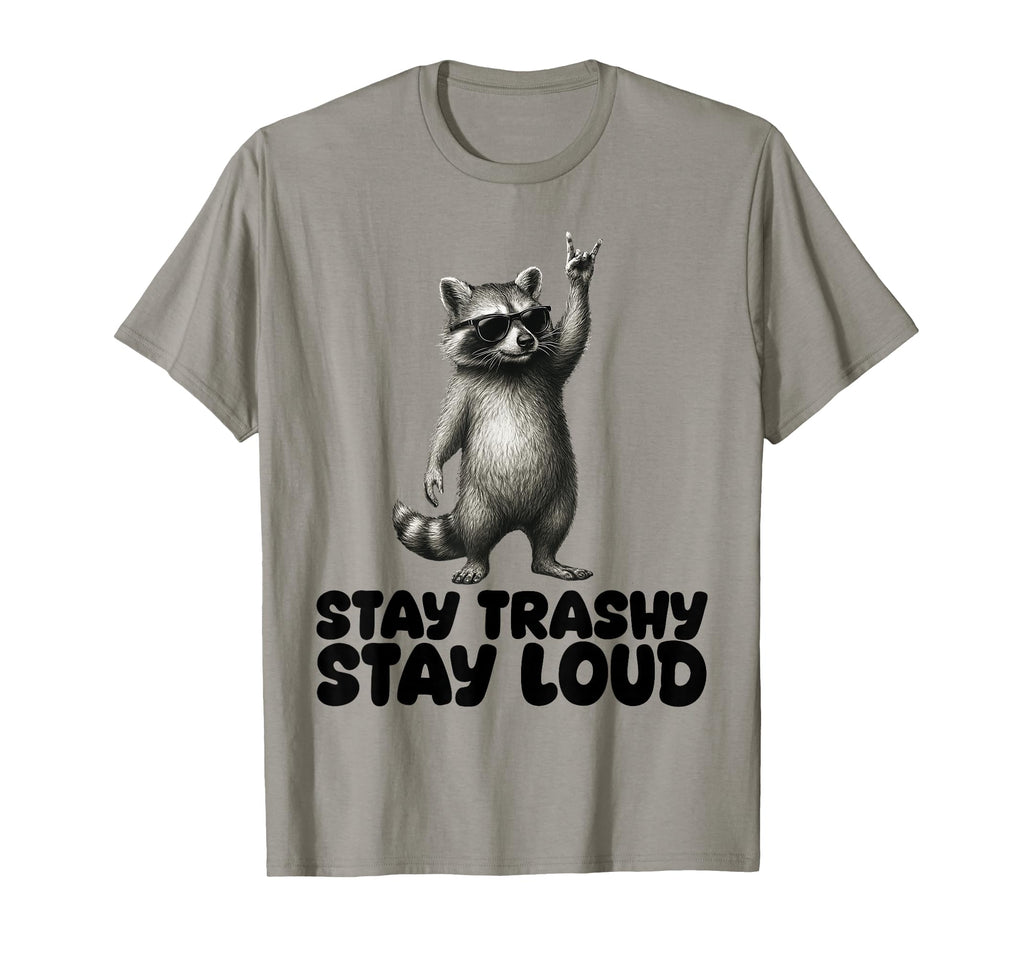 Raccoon Rock Party Shades Funny Dj T-Shirt - Minimalist Print for Adults - T-Shirt, Sweatshirt, Hoodie