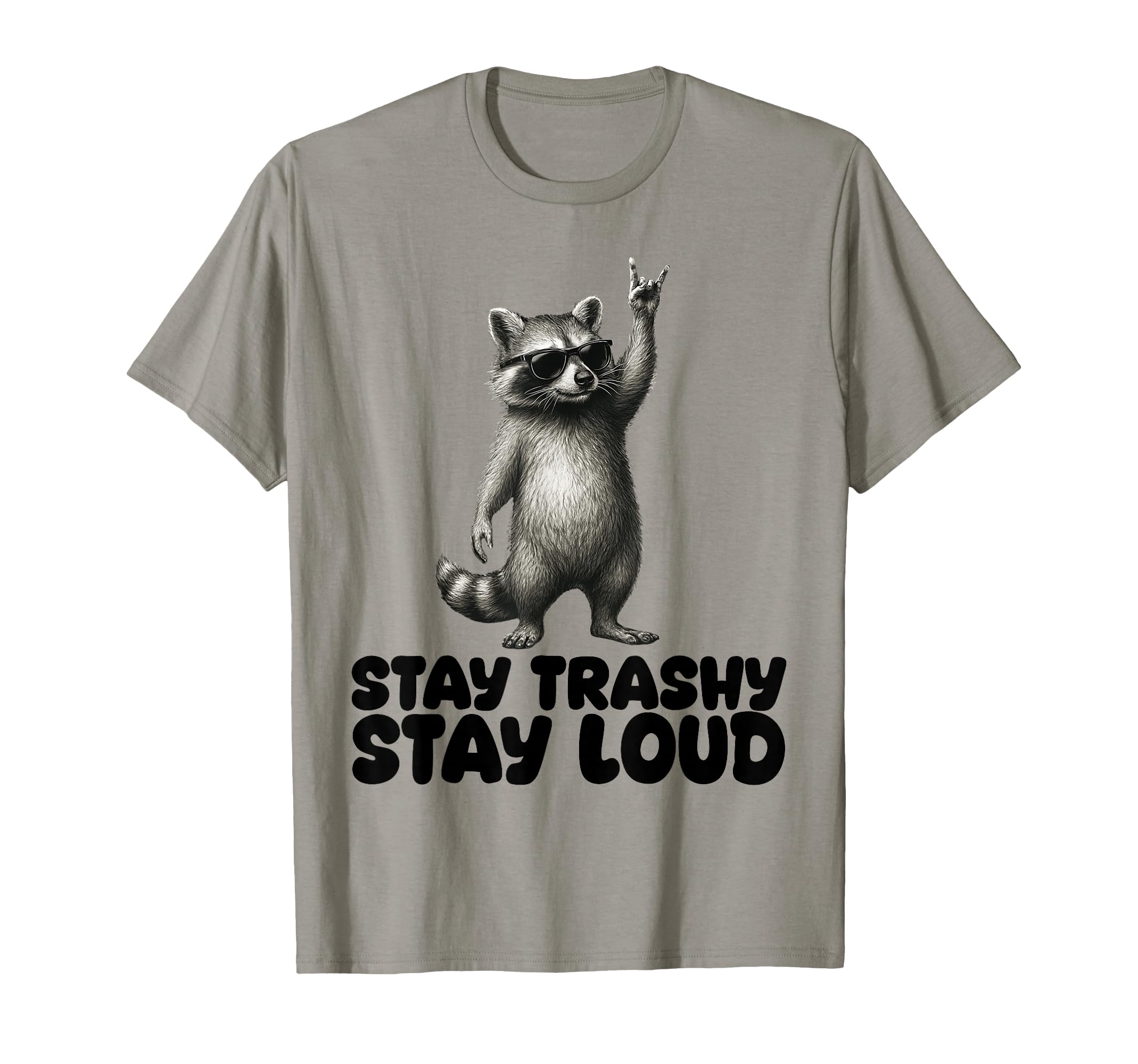 Raccoon Rock Party Shades Funny Dj T-Shirt - Minimalist Print for Adults - T-Shirt, Sweatshirt, Hoodie