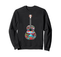 Boho Floral Guitar Mountain Lake Sweatshirt - Novelty Apparel Unisex - T-Shirt, Sweatshirt, Hoodie