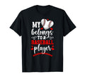 My Heart Baseball Girlfriend Baseball T-Shirt - Custom Art Print Unisex - T-Shirt, Sweatshirt, Hoodie