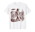 Bigfoot Ufo Western Alien 90S Cowboy T-Shirt - Unique Graphic Unisex - T-Shirt, Sweatshirt, Hoodie