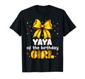 Yaya Birthday Baseball Softball Bow Family T-Shirt - Novelty Apparel Unisex - T-Shirt, Sweatshirt, Hoodie