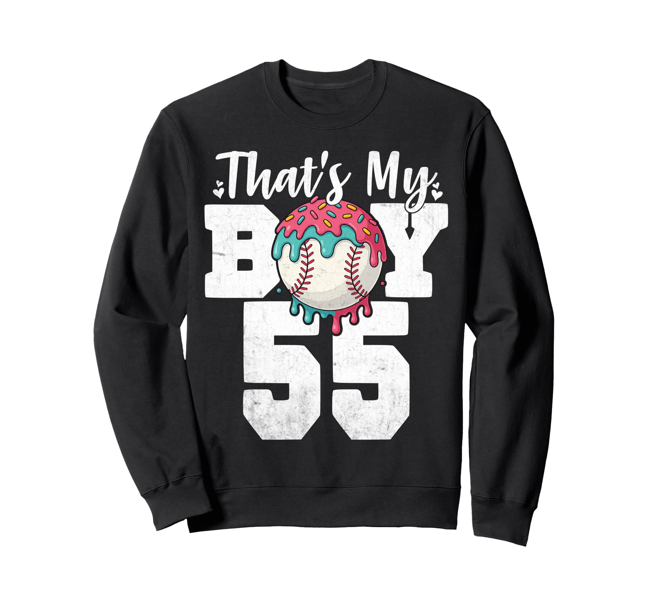 Thats My Baseball 55 Number Mom Dad 55 Sweatshirt - Custom Art Print Unisex - T-Shirt, Sweatshirt, Hoodie