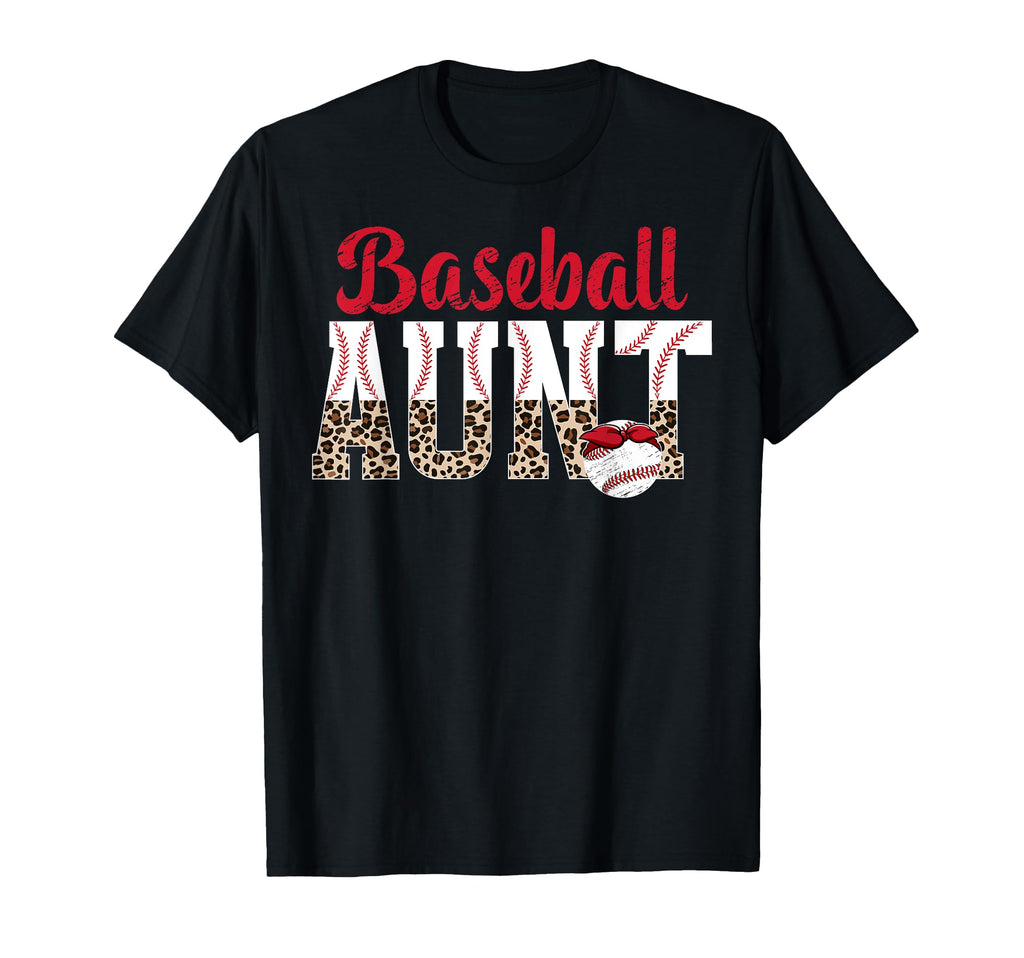 Baseball Aunt Leopard Aunt Baseball T-Shirt - Custom Art Print for Adults - T-Shirt, Sweatshirt, Hoodie