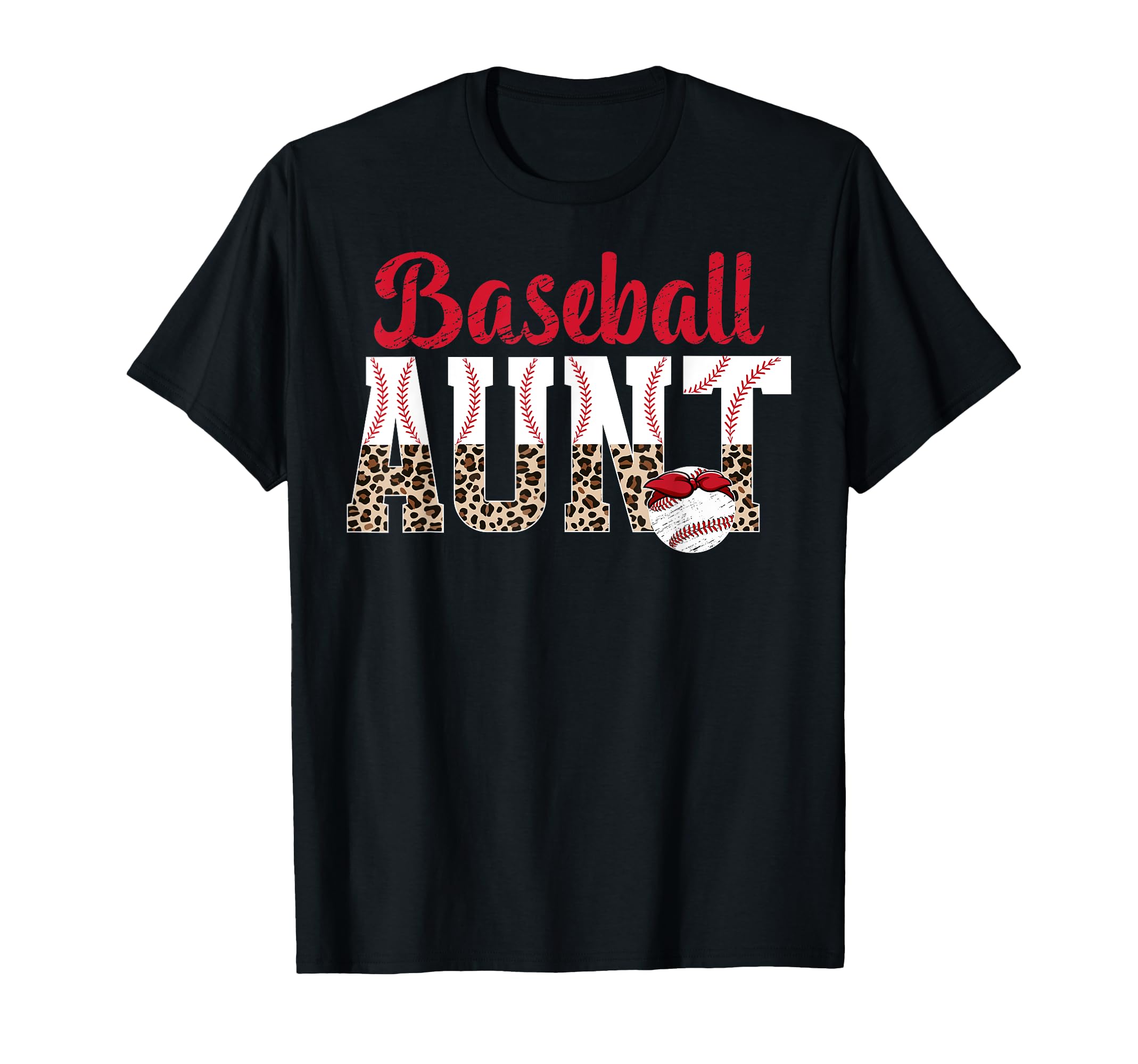 Baseball Aunt Leopard Aunt Baseball T-Shirt - Custom Art Print for Adults - T-Shirt, Sweatshirt, Hoodie