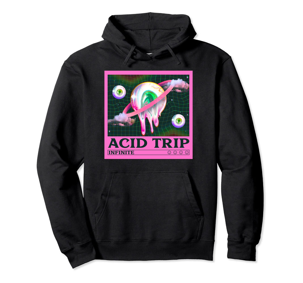 Acid Trip Drip Eye Saturn Vaporwave Hoodie - Custom Art Print Unisex - T-Shirt, Sweatshirt, Hoodie