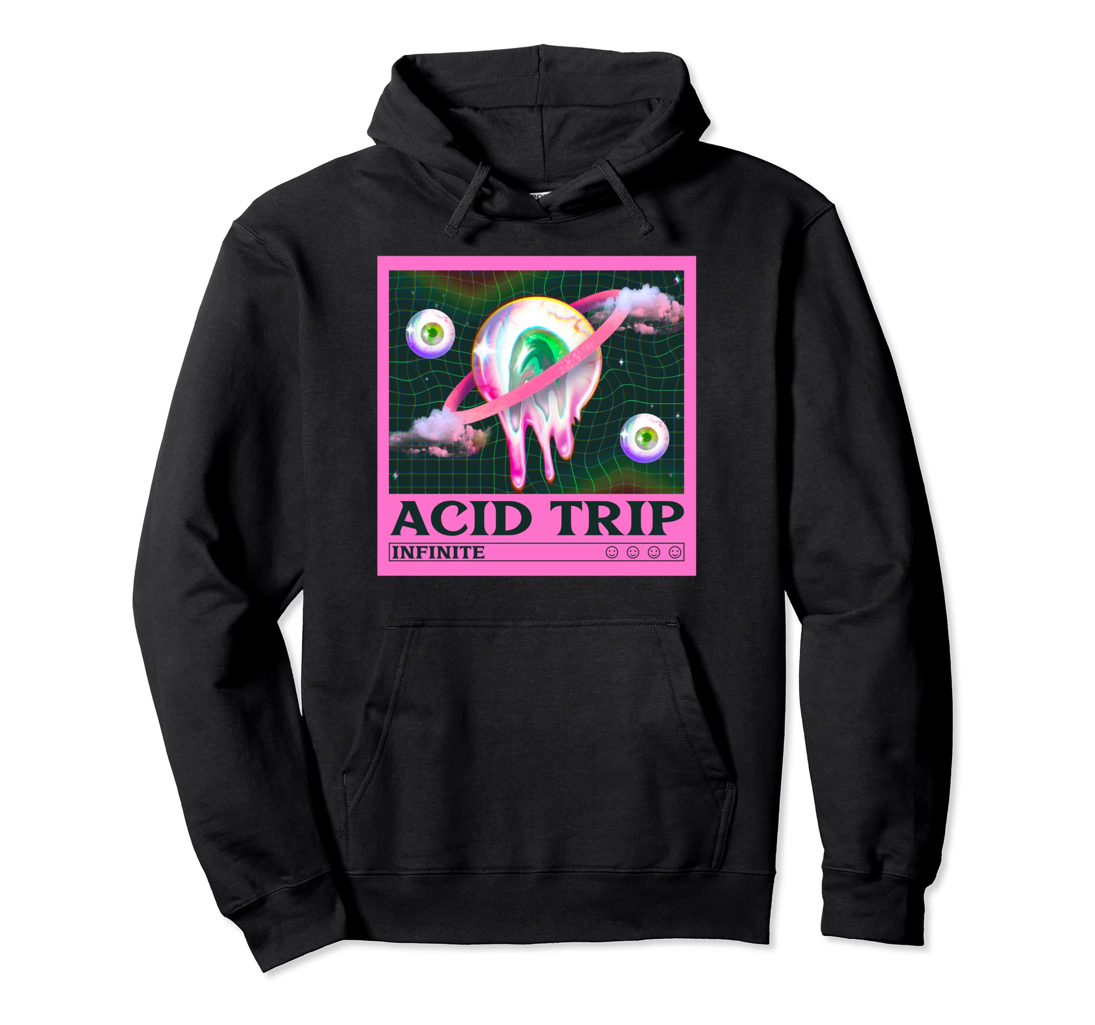 Acid Trip Drip Eye Saturn Vaporwave Hoodie - Custom Art Print Unisex - T-Shirt, Sweatshirt, Hoodie