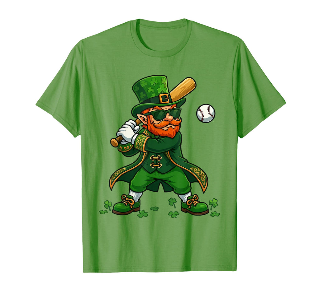 Baseball St Patricks Day Leprechaun T-Shirt - Unique Graphic Men Women - T-Shirt, Sweatshirt, Hoodie
