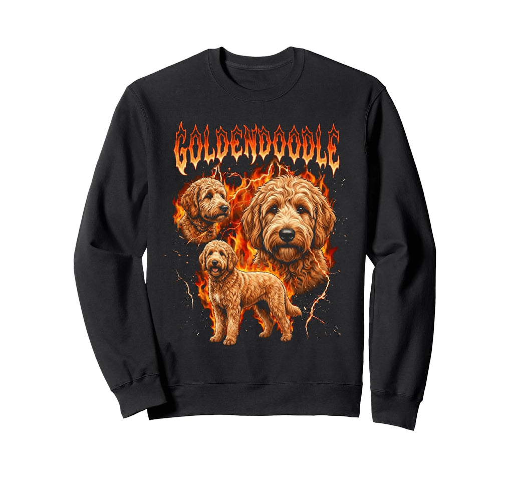 Goldendoodle 80S 90S Heavy Metal Sweatshirt - Custom Art Print for Adults - T-Shirt, Sweatshirt, Hoodie