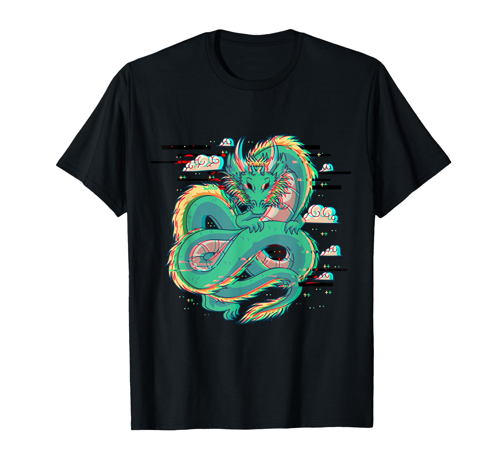 Grunge Dragon Glitch Dragon Aesthetic T-Shirt - Trendy Graphic for Adults - T-Shirt, Sweatshirt, Hoodie