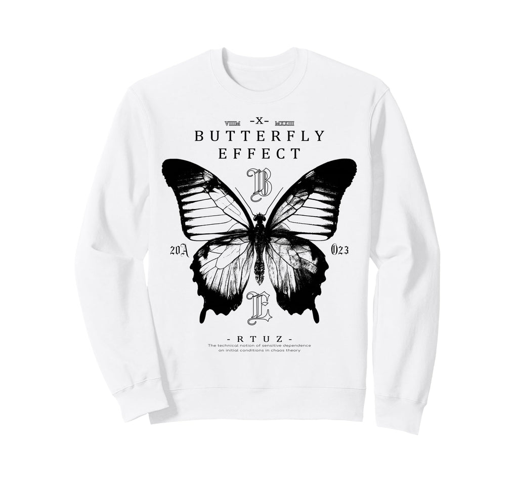 Y2K Streetwear Butterfly Sweatshirt - Fun Novelty Design for Adults - T-Shirt, Sweatshirt, Hoodie