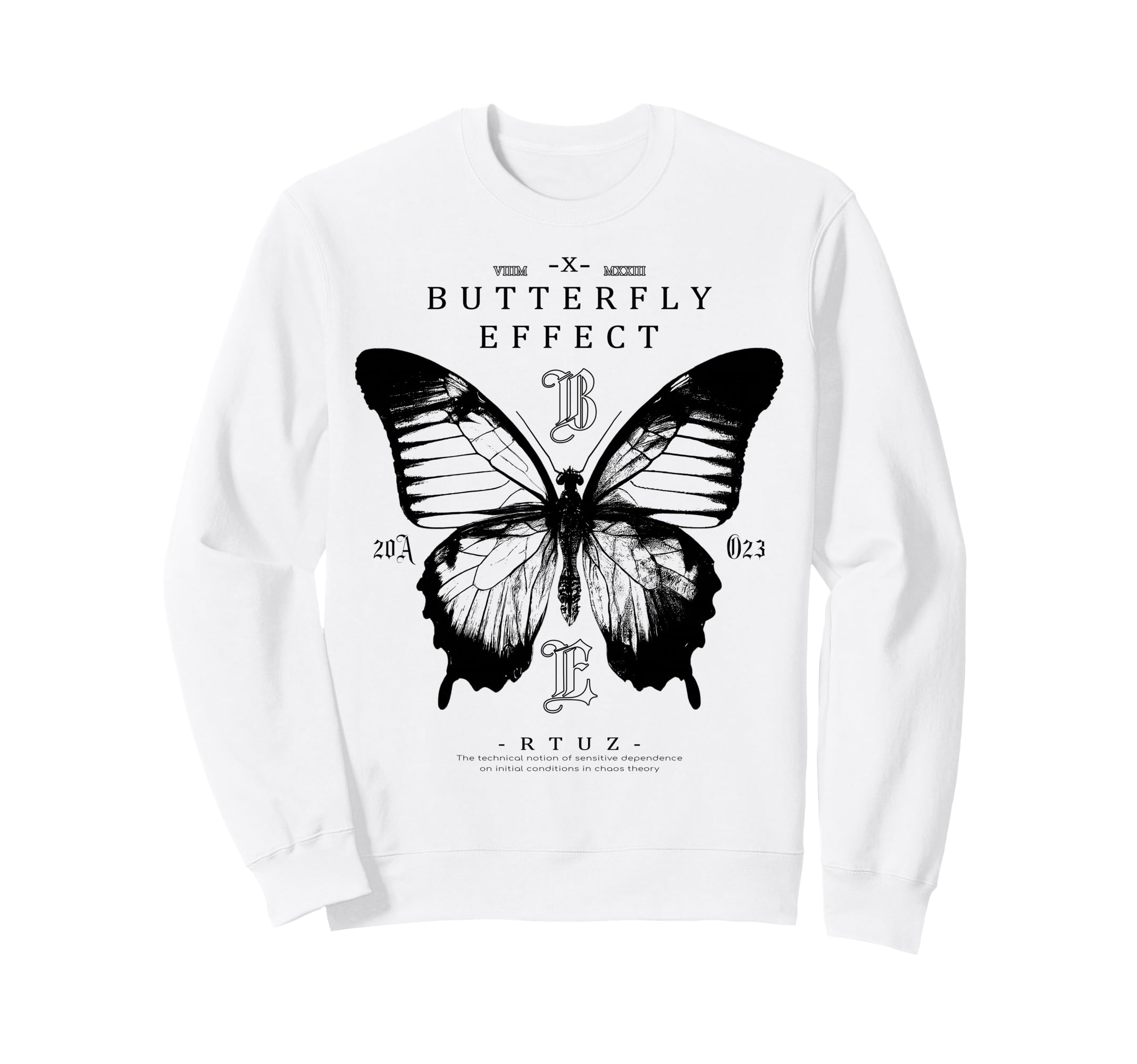 Y2K Streetwear Butterfly Sweatshirt - Fun Novelty Design for Adults - T-Shirt, Sweatshirt, Hoodie