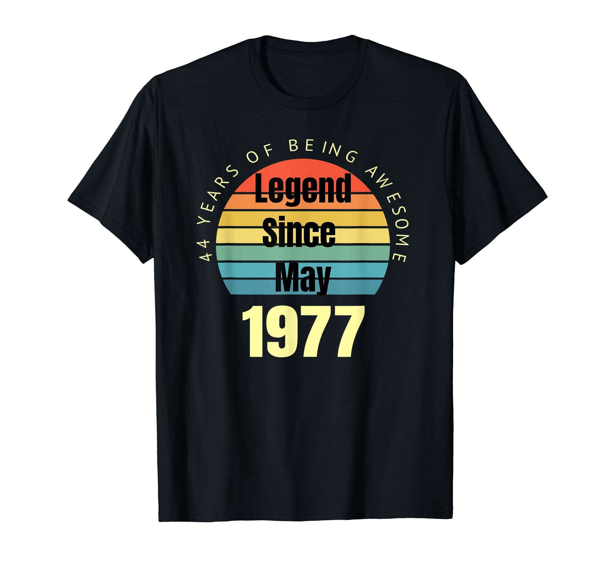44Th Birthday Legend Since May 1977 T-Shirt - Aesthetic Graphic Unisex - T-Shirt, Sweatshirt, Hoodie