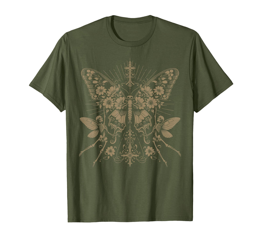 Y2K Grunge Aesthetic Goth Skeleton T-Shirt - Novelty Apparel for Adults - T-Shirt, Sweatshirt, Hoodie