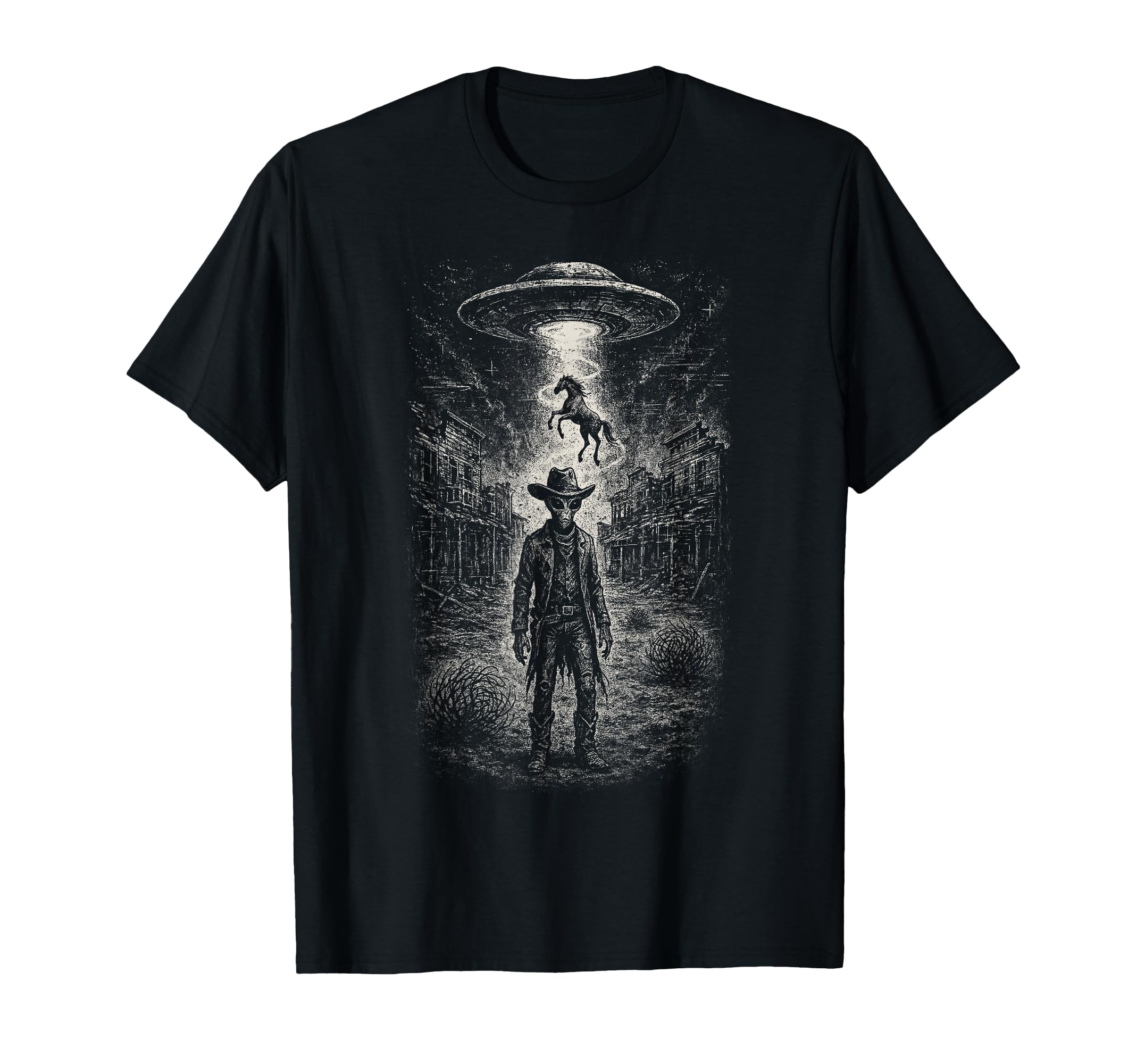 Alien Cowboy Ufo Abduction Western Sci T-Shirt - Trendy Graphic Men Women - T-Shirt, Sweatshirt, Hoodie