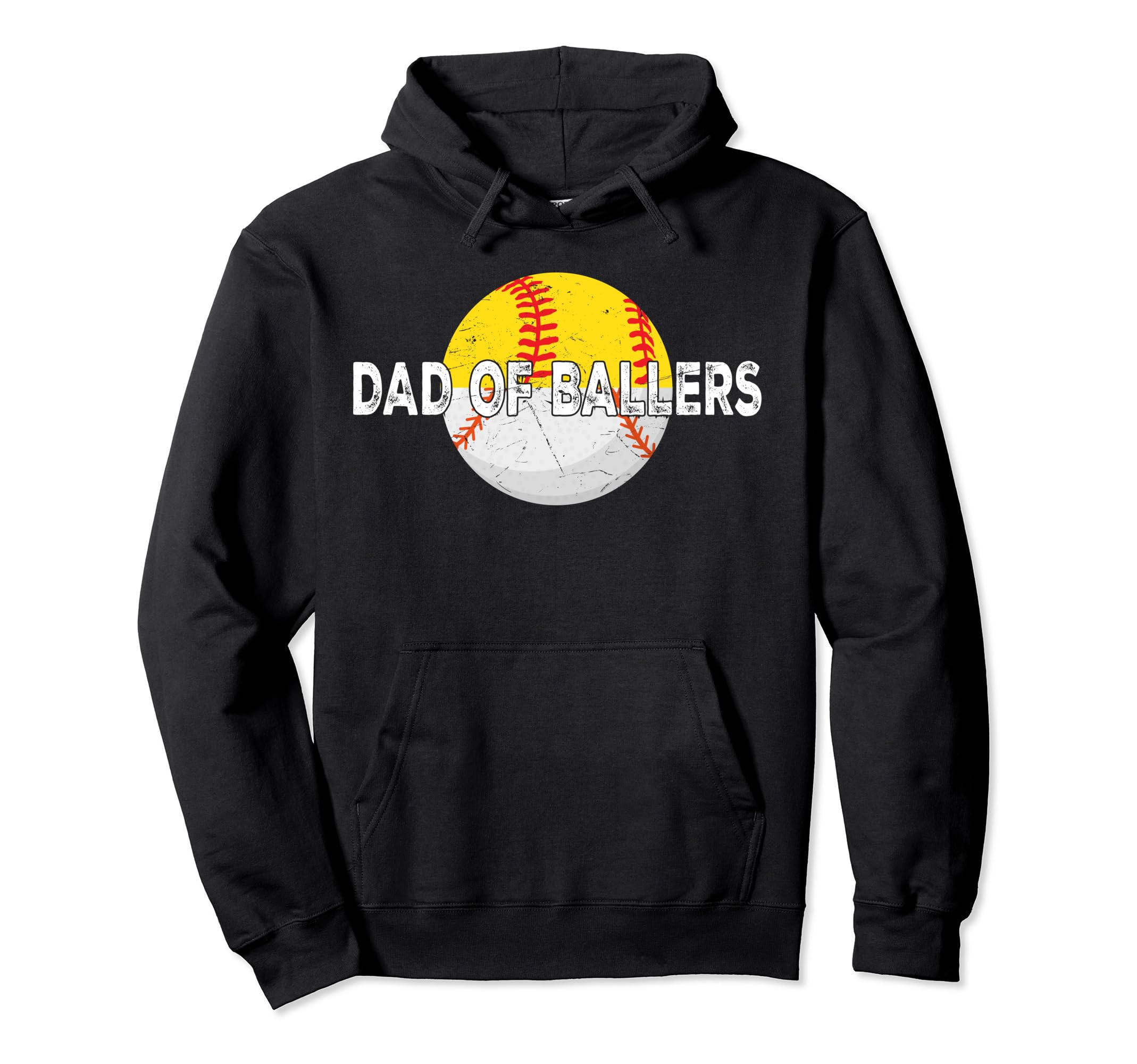 Dad Ballers Baseball Softball Fathers Hoodie - Casual Everyday Wear Unisex - T-Shirt, Sweatshirt, Hoodie
